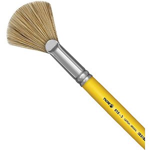 Pincel Artesanal FAN Leque 818 N03 Amarelo PCT com 03