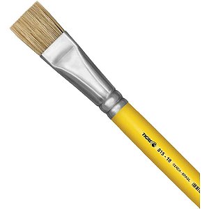 Pincel Artesanal Chato 815 Nº 18 Amarelo - Caixa com 6 Unidades