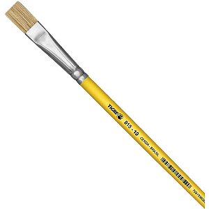 Pincel Artesanal Chato 815 N°10 Amarelo - Cerdas Naturais