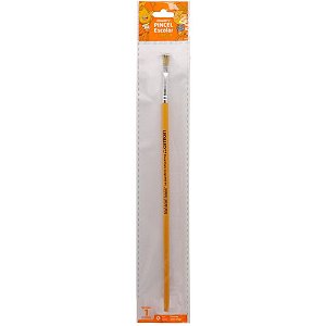 Pincel Artesanal Chato 815 Nº 04 Amarelo LEO&LEO Blister com 1 Unidade