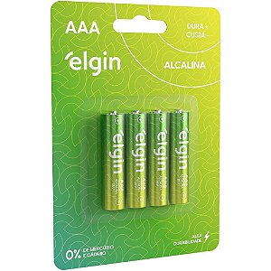 Pilha Alcalina Palito AAA ELGIN - 10 Blisters com 4 Unidades