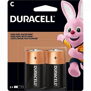 Pilha Alcalina Duracell Média C - Pacote com 8 Blisters de 2 Unidades
