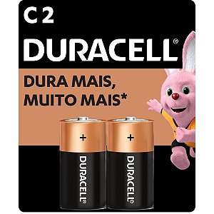 Pilha Alcalina Duracell Média C - Pacote com 8 Blisters de 2 Unidades