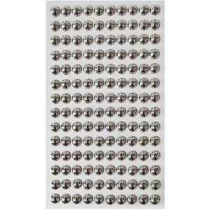 Pedraria 1/2 Pérola 8MM Prata Adesiva Pacote com 12