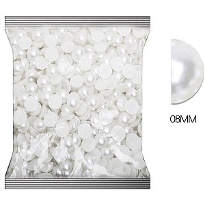 Pedraria 1/2 Pérola 8MM 500G BRANCO101