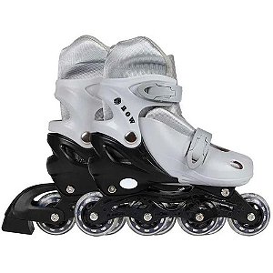 Patins Roller Infantil Cinza Tamanho M (34-37)