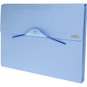 Pasta Sanfonada Plástica A4 com 12 Divisórias Serena Azul Pastel