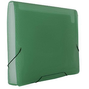 Pasta Sanfonada Plástica A4 com 12 Divisões – Verde