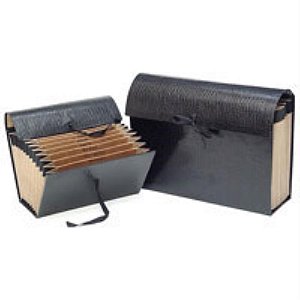 Pasta Sanfonada Papel Duplicata 31 Divisões Preta - 28X25X5CM