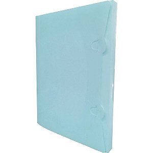 Pasta Plástica ABA Encaixe PP Azul Pastel Caixa com 10