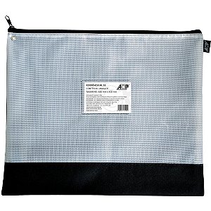 Pasta Malote NYLON com Zíper 32X40CM Preta - Pacote com 05