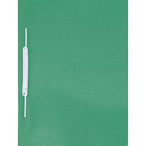 Pasta Grampo Trilho Plástica Ofício Verde Pacote com 10 Unidades