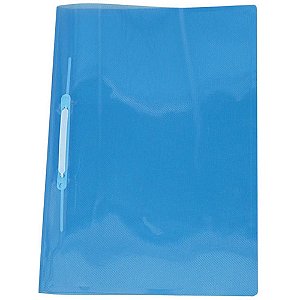 Pasta Grampo Trilho Plástica Ofício Azul Pacote com 1