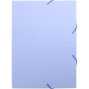 Pasta ABA Elástica Plástica Ofício Serena Azul Pastel - Pacote com 10