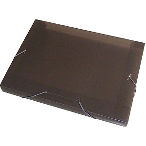 Pasta ABA Elástica Plástica Ofício 30MM Fume - Pacote com 10 Unidades