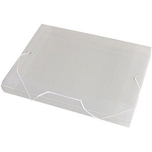 Pasta ABA Elástica Plástica Ofício 30MM Cristal PCT com 10