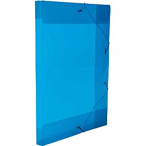 Pasta ABA Elástica Plástica Ofício 30MM Azul Delloline PCT com 10