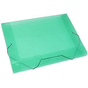 Pasta ABA Elástica Plástica Ofício 20MM Verde - Pacote com 10