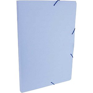 Pasta ABA Elástica Plástica Ofício 20MM Serena Azul Pastel - Pacote com 10 Unidades