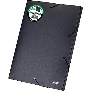 Pasta ABA Elástica Plástica Ofício 20MM Linha BLACK Pacote com 10