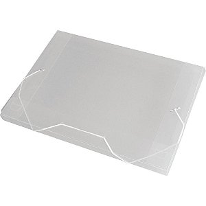 Pasta ABA Elástica Plástica Ofício 20MM Cristal - Pacote com 10