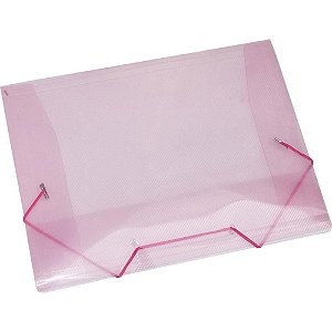 Pasta ABA Elástica Plástica Mini Rosa Pacote com 10