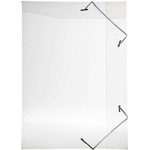 Pasta ABA Elástica Plástica Mini Ofício Delloline Cristal Pacote com 10
