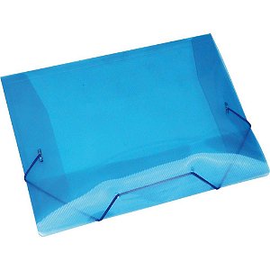 Pasta ABA Elástica Plástica Mini Azul - Pacote com 10