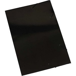 Pasta ABA Elástica Papel Ofício Preta - Pacote com 20 Unidades