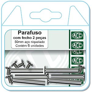 Parafusos para Pastas Catálogo 50MM com Fecho com 6 Unidades