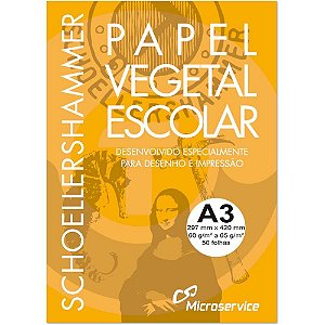 Papel Vegetal A3 60/65G 297X420MM - Pacote com 50