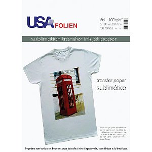 Papel Transfer para Sublimação A4 100G Pacote com 50 Folhas