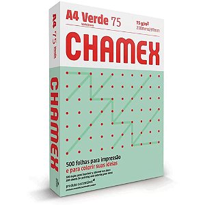 Papel Sulfite A4 Colorido Chamex 75G Verde Pacote com 500 Folhas