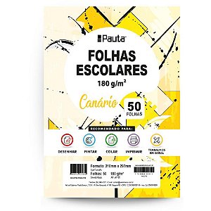 Papel Sulfite A4 Colorido AP60 180G Canário Pacote com 50 Folhas