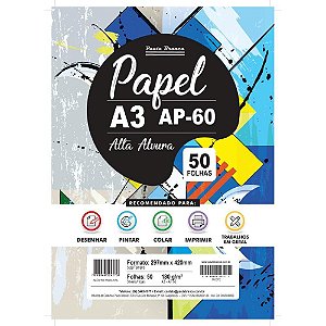 Papel Sulfite A3 PB60 180G Pacote com 50 Folhas