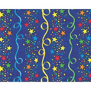 Papel de Presente Bobina Couchê 60CM X 100M - Estampa Festa