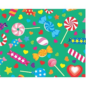 Papel de Presente Bobina Couchê 60CM MOD455 Doces 100M