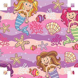 Papel Presente Bobina Couchê 60CM MOD401 Sereia - 100 Metros