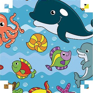Papel Presente Bobina Couchê 60CM MOD254 MAR - 100 Metros