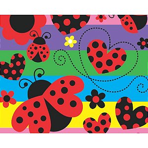 Papel de Presente Bobina Couchê Joaninha 60CM X 100M