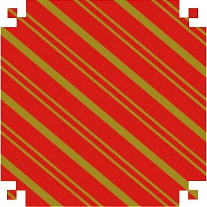 Papel Presente Bobina Couchê 60CM MOD161 Listrado VERMELHO/OURO - 100 Metros