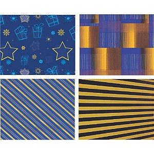 Papel Presente 50X60CM Couchê Linha Diamante Masculino 4MOD PCT com 40