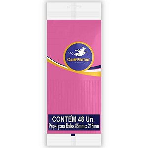 Papel para Bala Rosa 90X220MM 1 Franja 48F