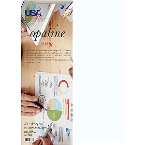 Papel Opaline A4 Branco Nacional 240G - Pacote com 20 Folhas