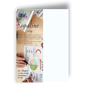 Papel Opaline A4 Branco Nacional 180G Pacote com 100 Folhas