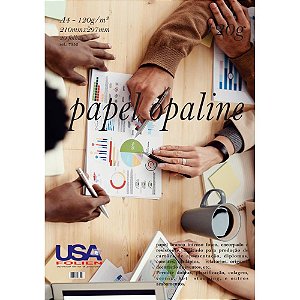 Papel Opaline A4 Branco Nacional 120G - Pacote com 20 Folhas