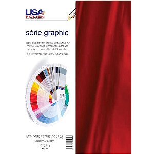 Papel Laminado Vermelho 210X297MM 250G PCT com 10