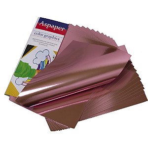 Papel Laminado Rosa 210X297MM 250G - Pacote com 10 Folhas