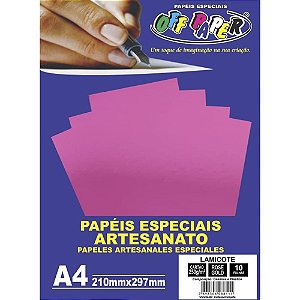 Papel Laminado Lamicote A4 250G Rose GOLD Pacote com 10
