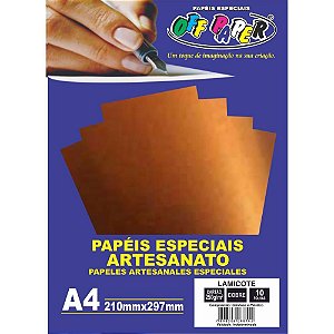 Papel Laminado Lamicote A4 250G Cobre PCT com 10
